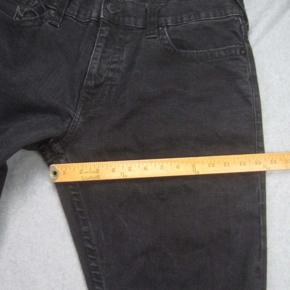 True Religion Jeans Mens 38x33 Black Geno‎ No Flap Relaxed Slim Horseshoe